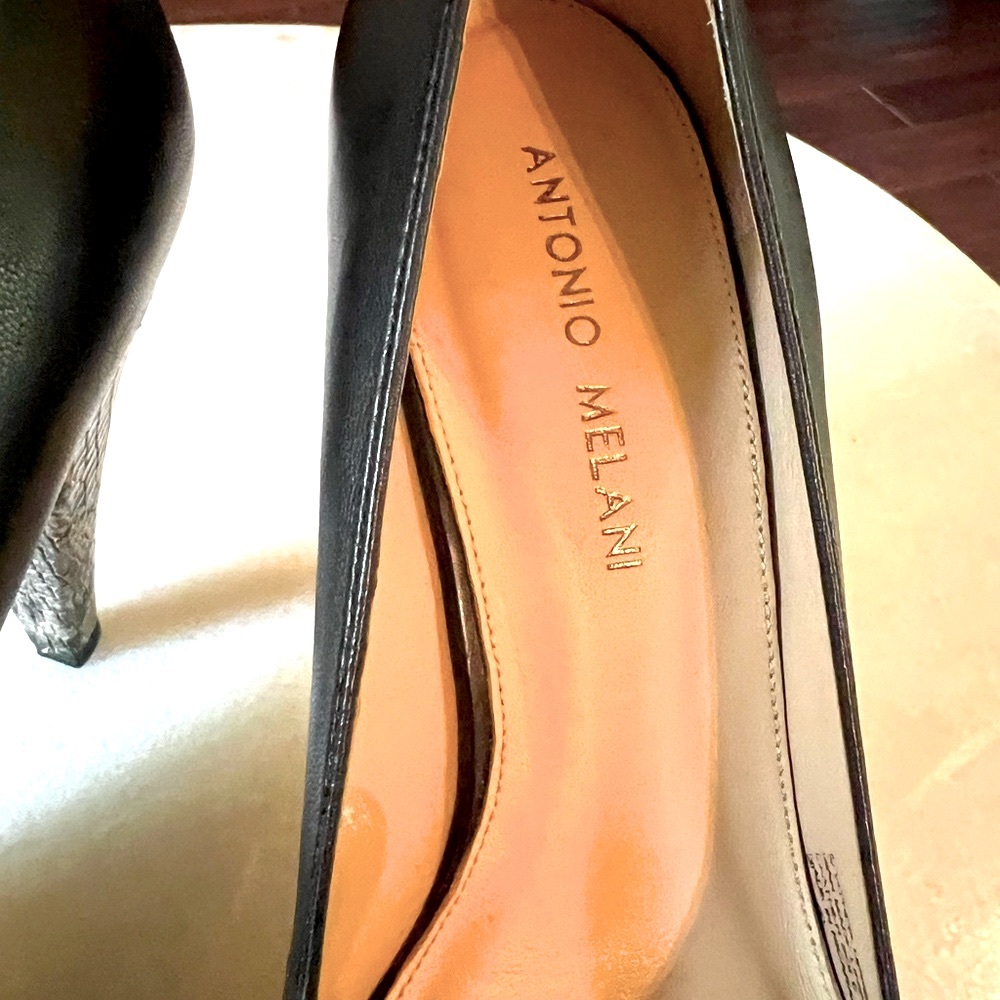 Antonio Melani Black Python Style Pumps Size 7.5 - image 8